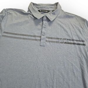 Travis Mathew Blue Grey Stretch Golf Polo Mens XL, X-Large Polyester Blend‎